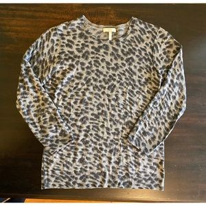 Joie Cashmere Blend Grey Leopard/Cheetah Sweater